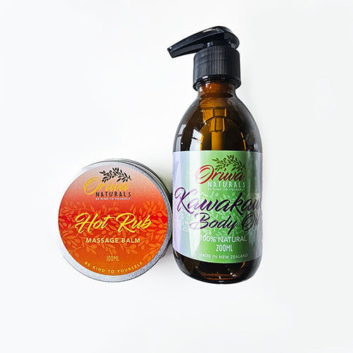 Kawakawa Body Oil and Hot Rub Relief Balm